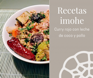 Curry rojo con leche de coco y pollo